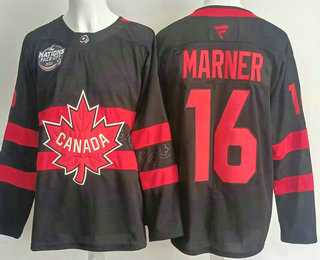 Men%27s Canada #16 Mitchell Marner Black 2025 4 Nations Face Off Authentic Jersey->college and high school->NBA Jersey